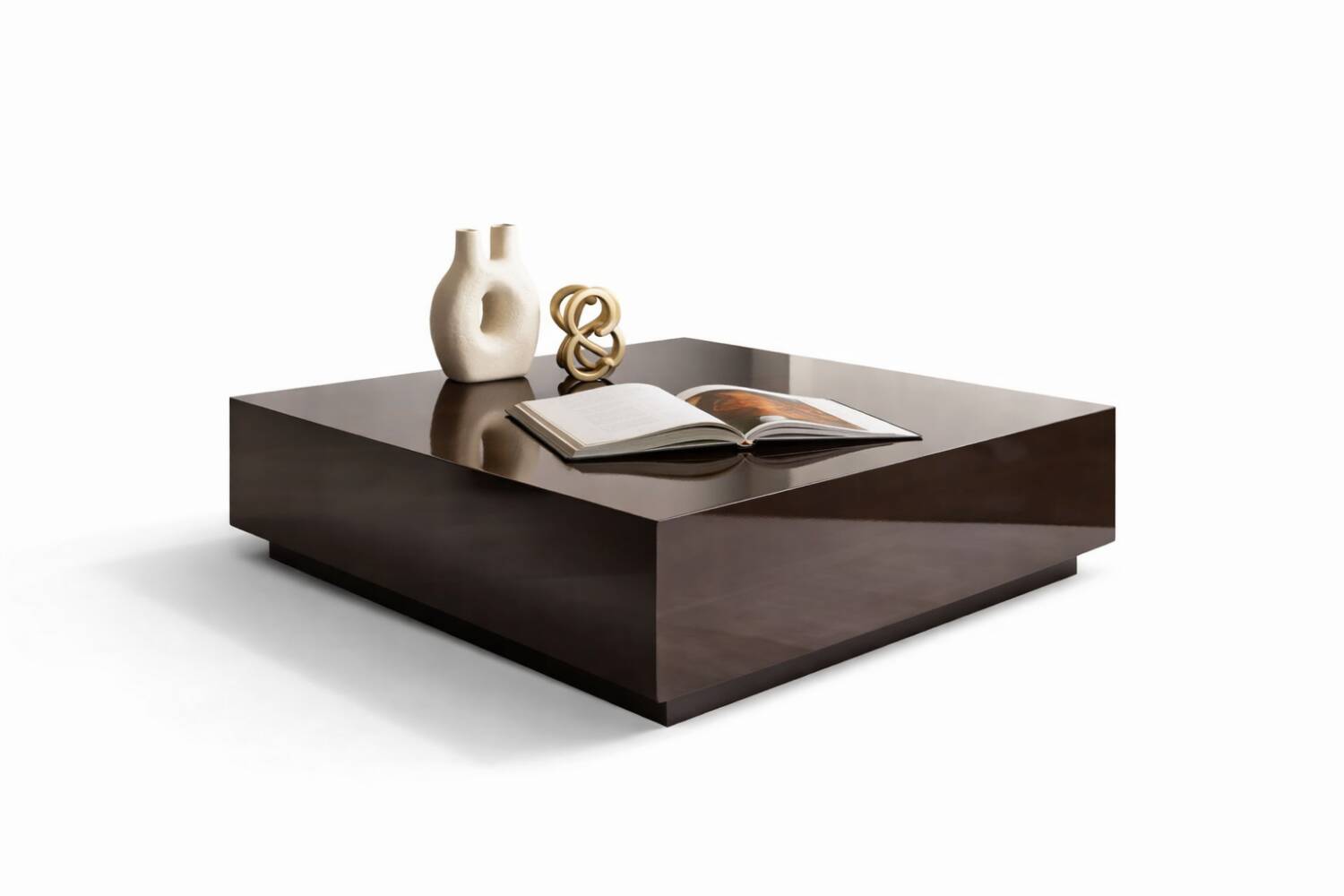 Lacquered cube coffee table – 1970s modernist design