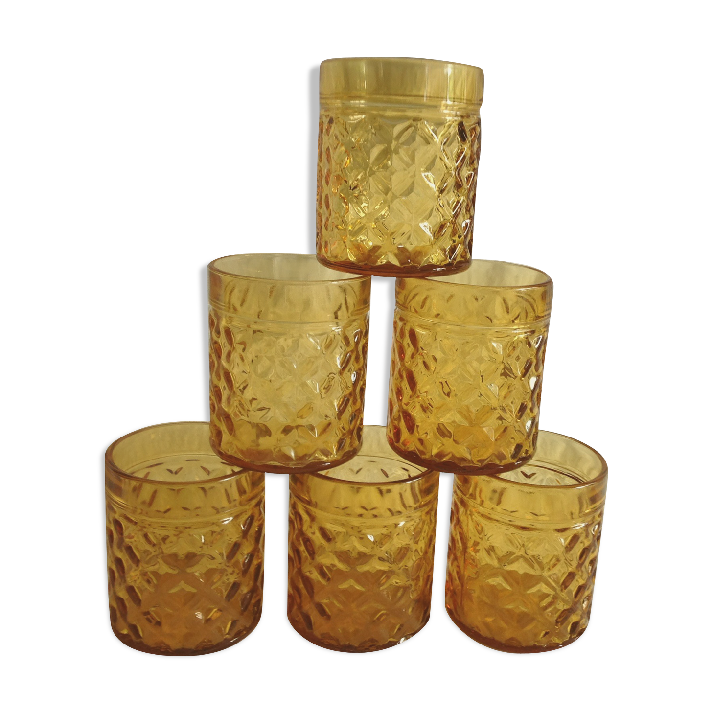 Série de 6 verres vintage "ananas"