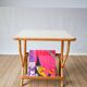 Rattan and bamboo magazine rack side table 1960