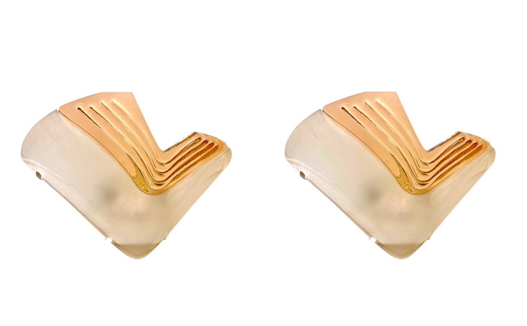 La murina paire d applique verre Murano ,Italie 1980