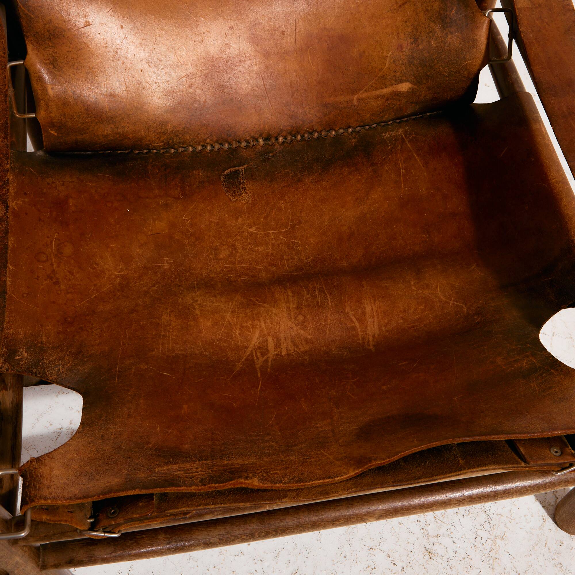Hungarian calf leather lounge chair