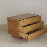 Solid elm three-drawer chest of drawers
