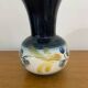 Antique vase jersey pottery ceramic white & black + vintage flower decor
