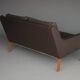Canapé en cuir deux places danois par Georg Thams, Danemark, années 1960.