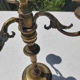 Bronze candlestick 3 branches 4 fires