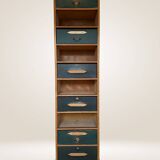 Notary desk with blue flaps, also known as a card index.