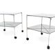 Pair of Postmodern Glass Carts Mod. Biplano by Bruno Munari for Robots, Italy