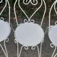 Salon de jardin 1 table 1 fauteuils 5 chaises fer forgé blanc ancien