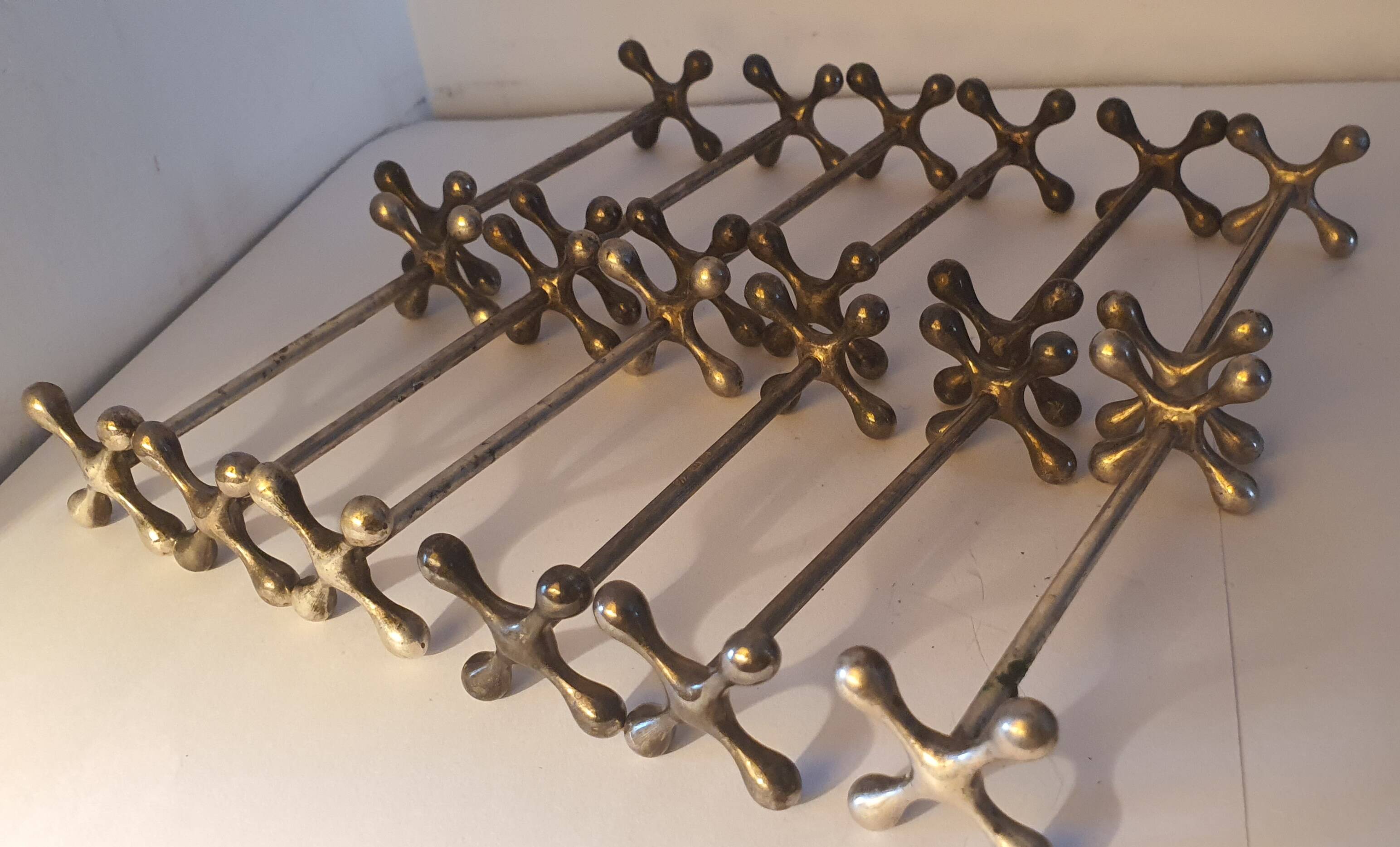 Silver metal knife holder