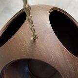 Brown plastic vintage hanging planter / flower pot