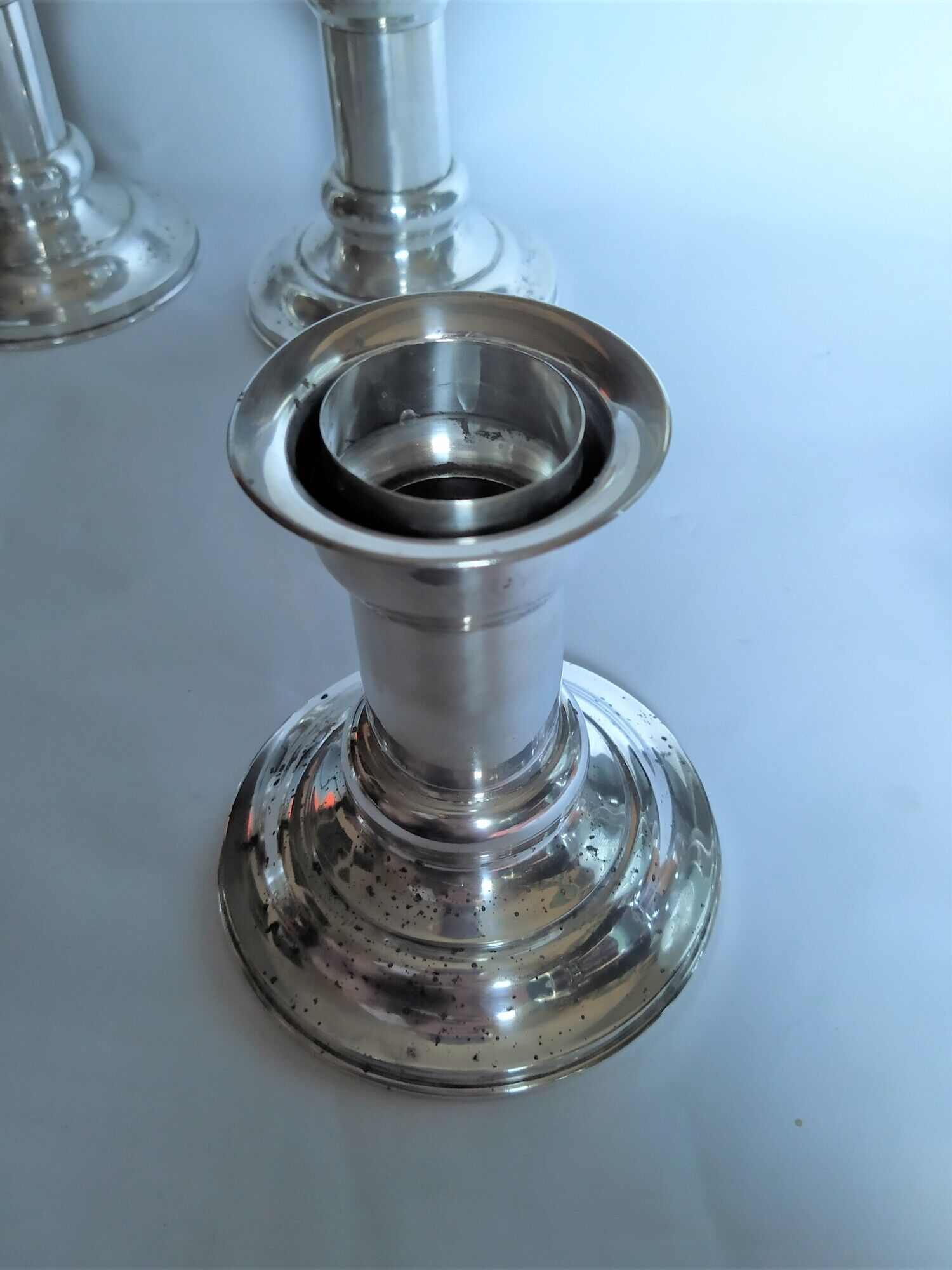 3 whole photophores in silver metal