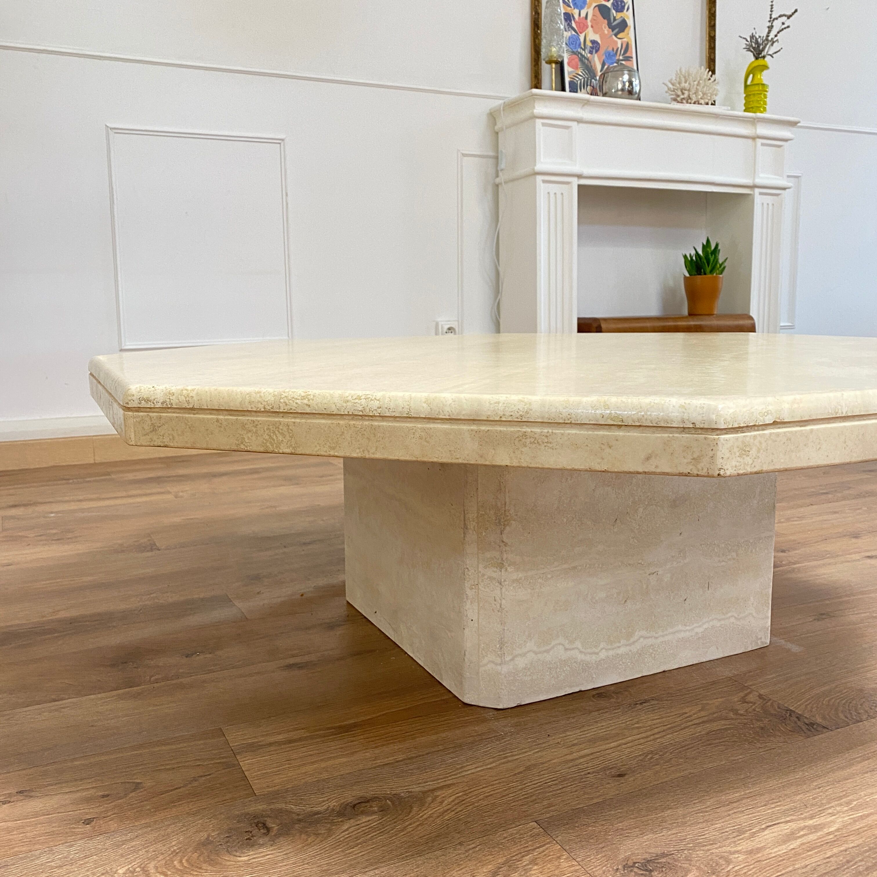 Travertine coffee table 70s