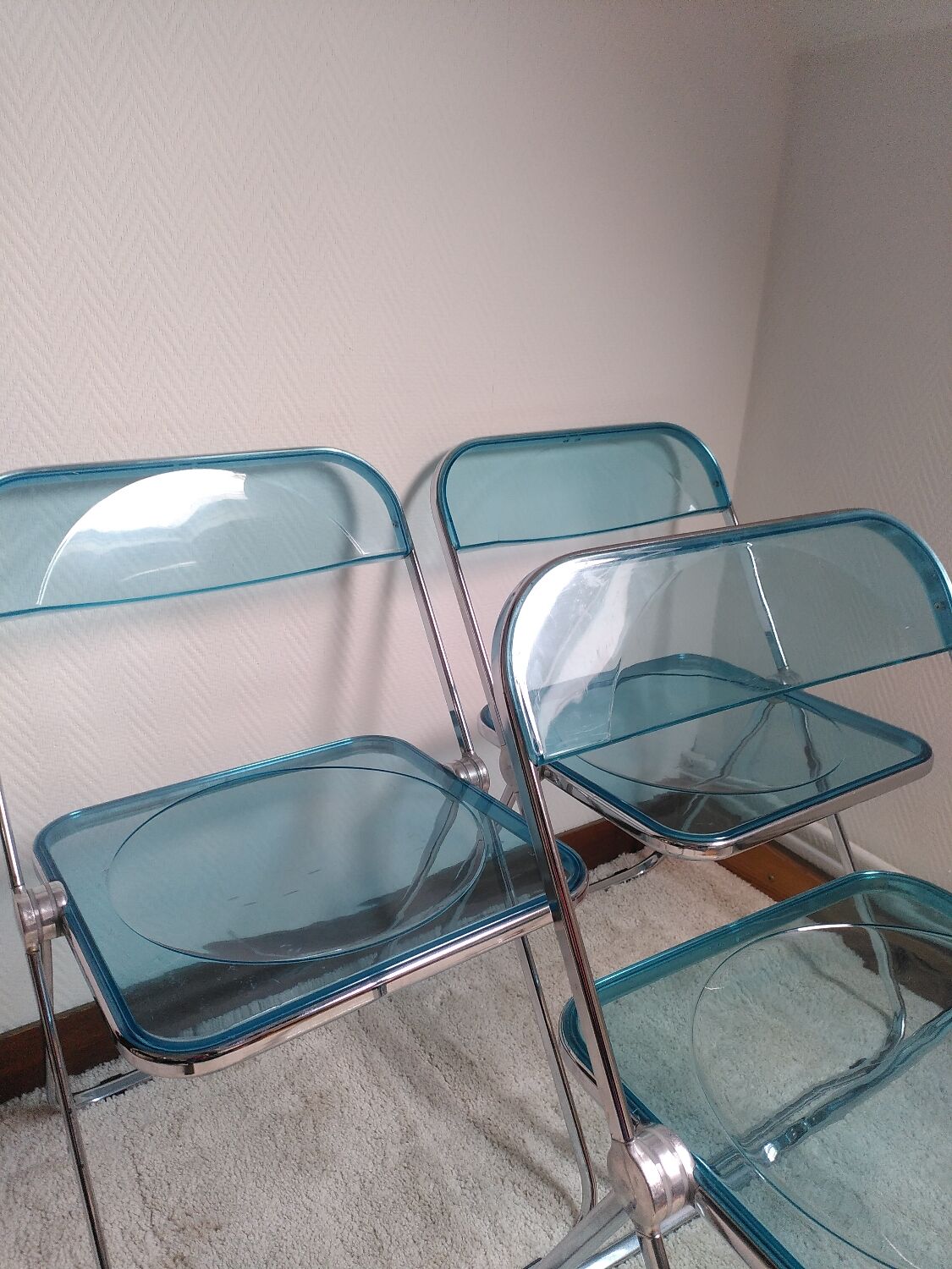 3 'Plia' chairs by Piretti for Castelli