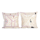 Set of 2 vintage embroidered cushion covers 53x56 cm