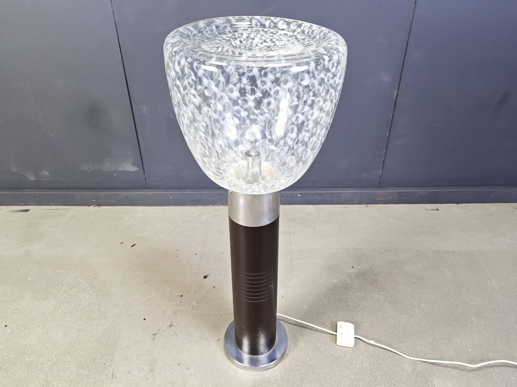 Vintage italian murano glass space age floor lamp, 1970s