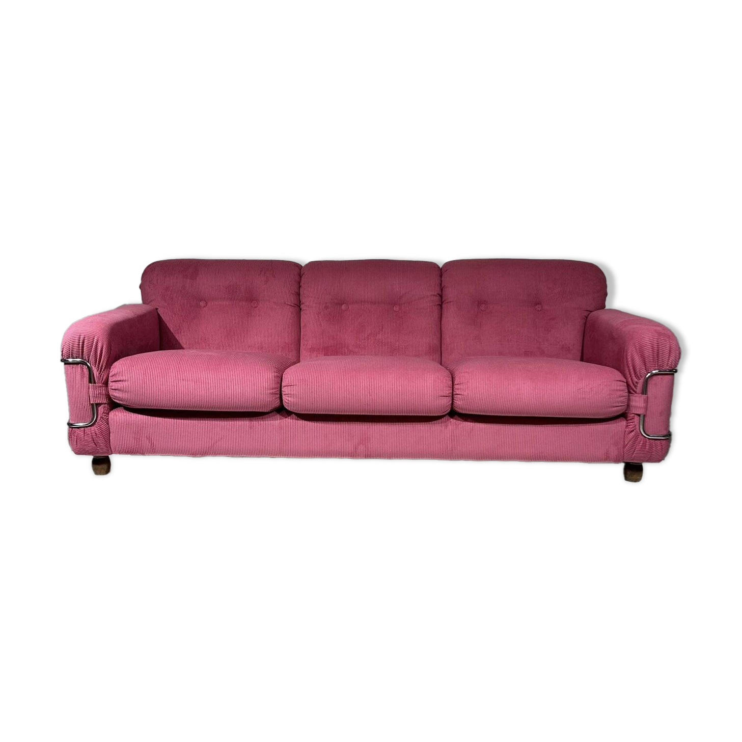 Three-seater corduroy sofa in pink, Piazzesi