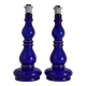 Baluster-shaped Cobalt Blue Glass Table Lamps, Rosdala Glassworks 1960, Set of 2