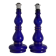 Baluster-shaped Cobalt Blue Glass Table Lamps, Rosdala Glassworks 1960, Set of 2