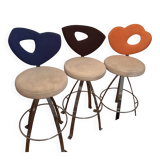Set of 3 stools – Giorgio Saporiti for Il Loft – Italy, 1970s/80s
