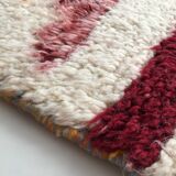 Moroccan berber carpet beni ouarain ecru with colorful patterns 300x215cm