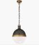 Large Hicks bronze and milk glass pendant light by Thomas O'Brien, USA