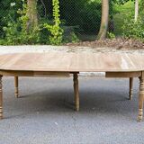 Large round extendable Louis Philippe 19th century dining table, renovated, 250cm