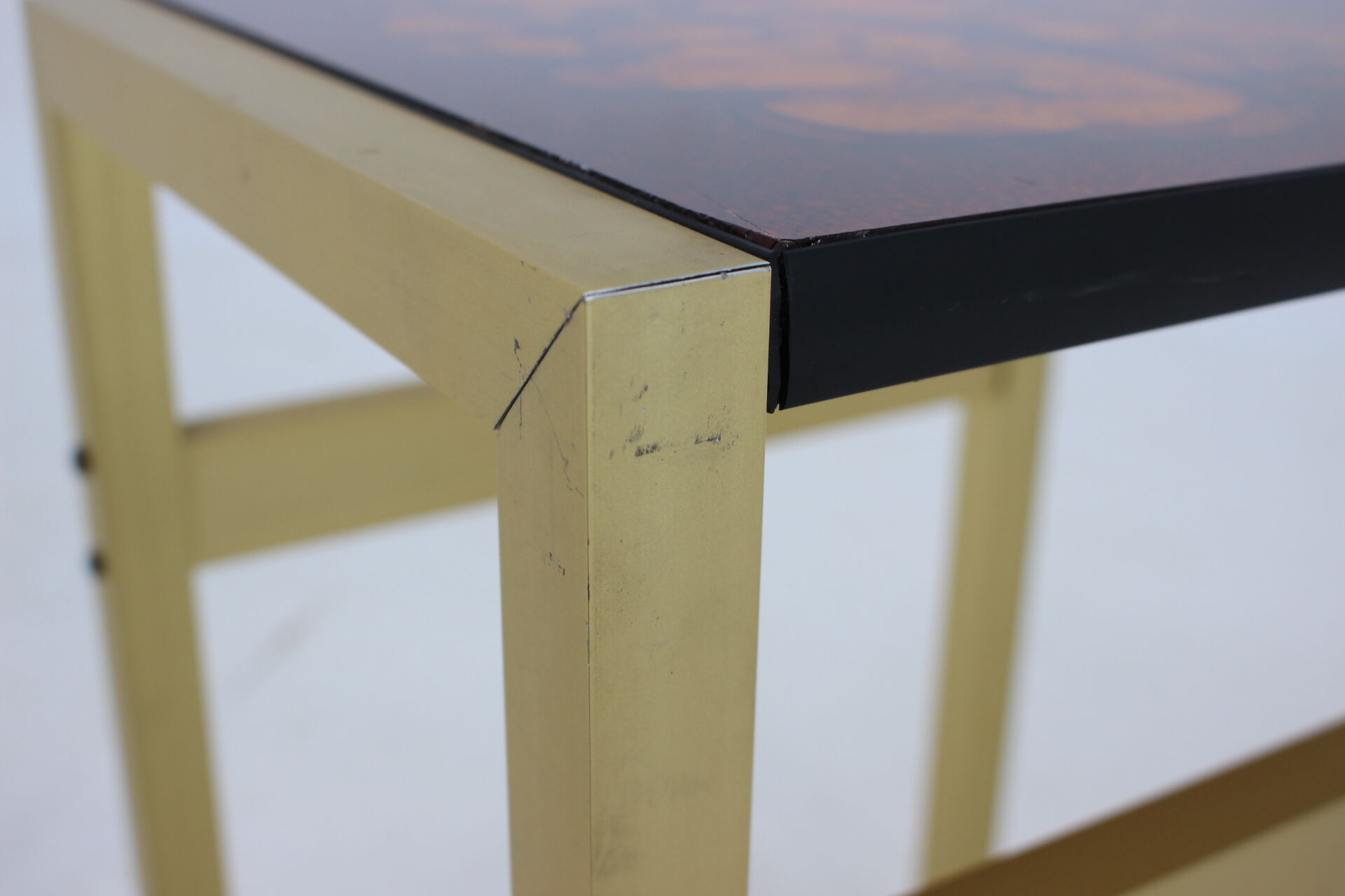 1960s italian brass and glass side table