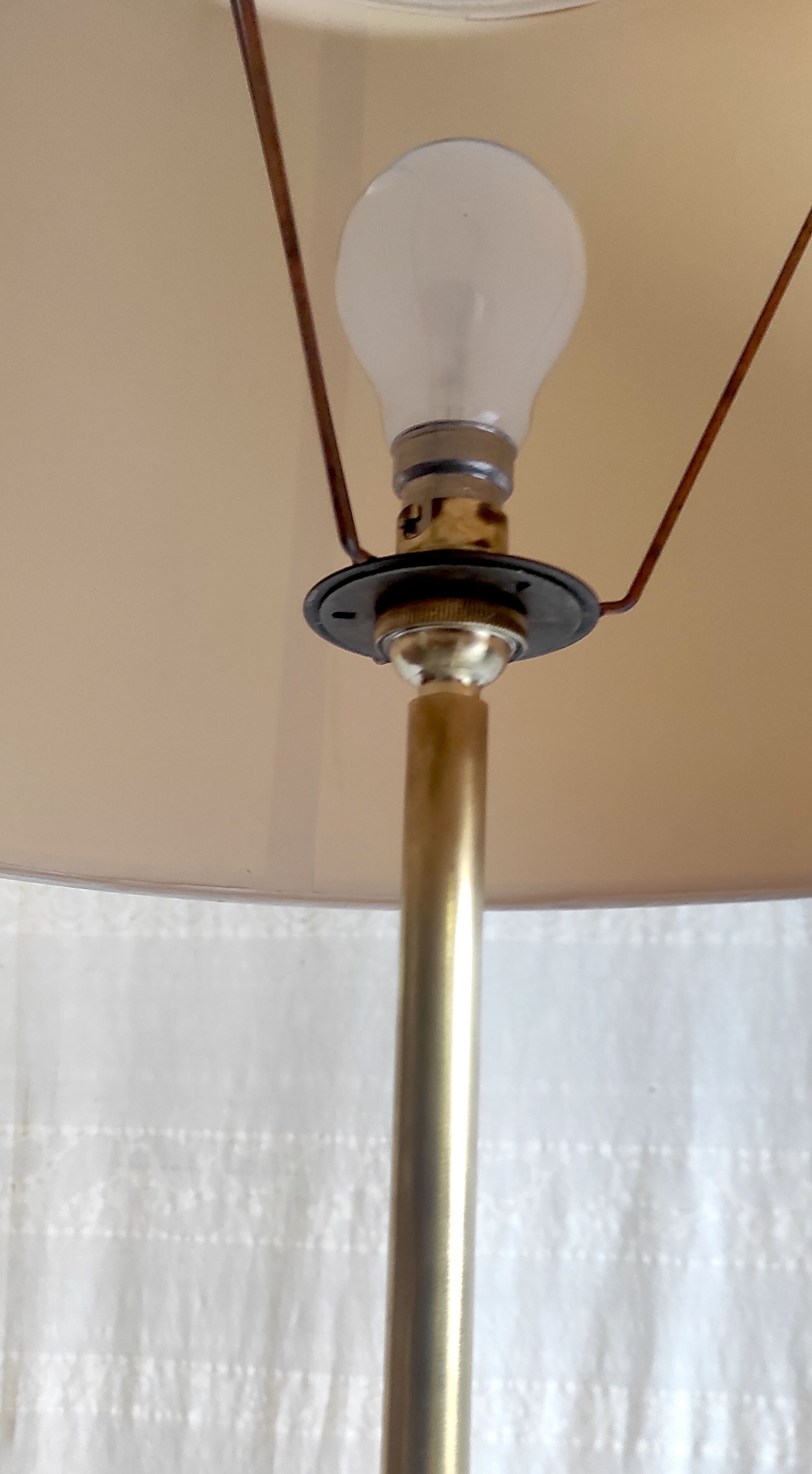 Floor lamp in solid brass minimalist design – 50s/60s