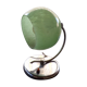 Art deco bedside lamp, chrome metal and speckled green glass globe