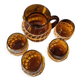70's jug and glasses set