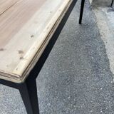 Console natural tray black footing