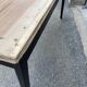 Console natural tray black footing