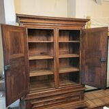 LOUIS XIII CABINET IN DIAMOND-TIP WALNUT 2 DOORS FROM THE 18TH CENTURY