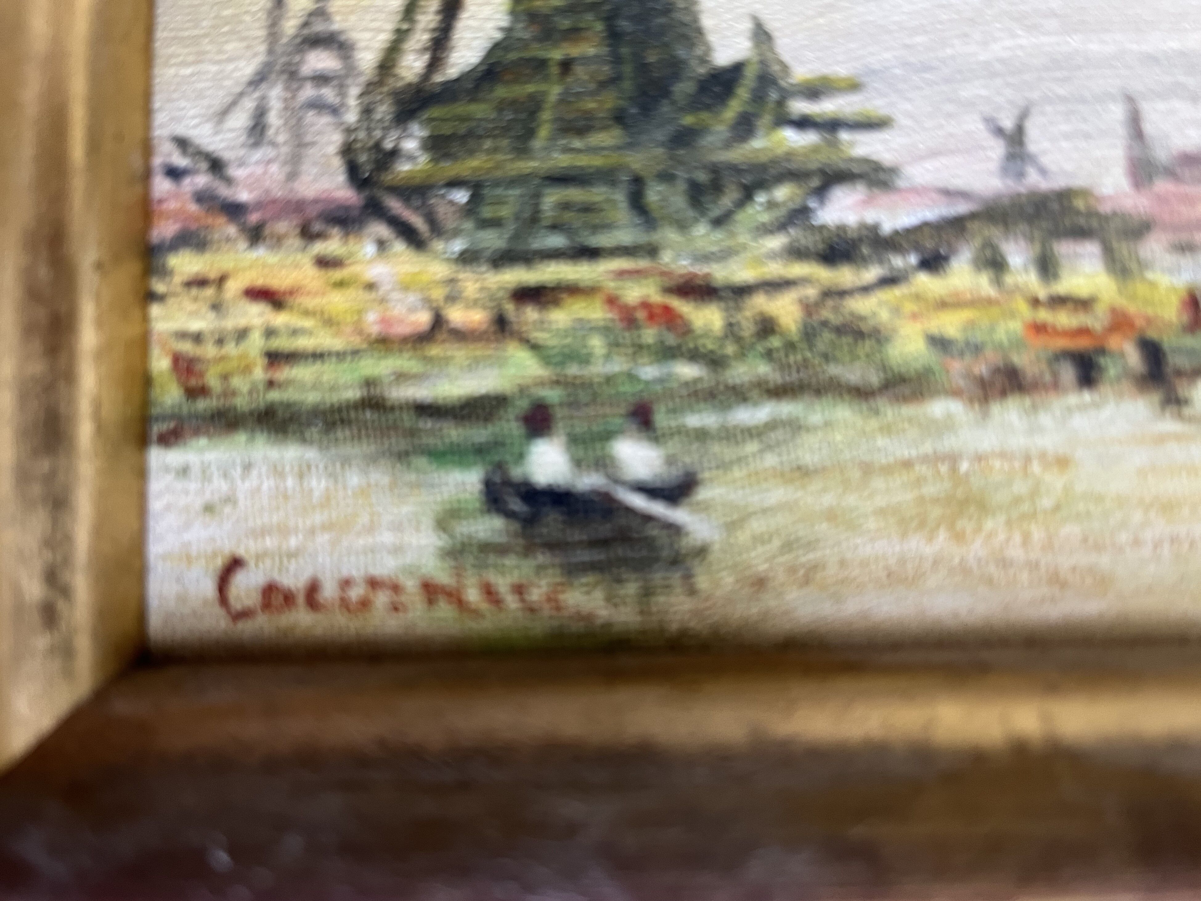 Painting: oil on canvas - lake edge of the mills