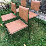 Skai and chrome chairs