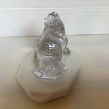 Zoomorphic molded glass paperweight