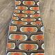 1970 orange pattern / chaise longue / vintage camp bed in metal and fabric