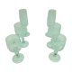 Cut crystal glasses: duo, 6 champagne, wine and water glasses from the 60s
