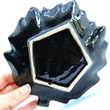 Pocket cup black ceramic sheet and abstract colored patterns fifties sixties