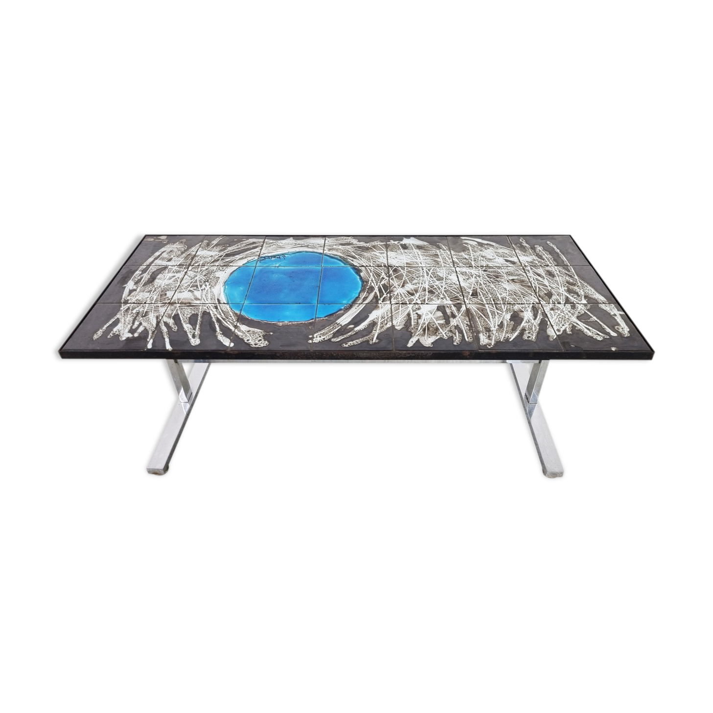 Mid-century ceramic coffee table by Julien de Covemaker, known as "Belarti", ceramist in Ostend