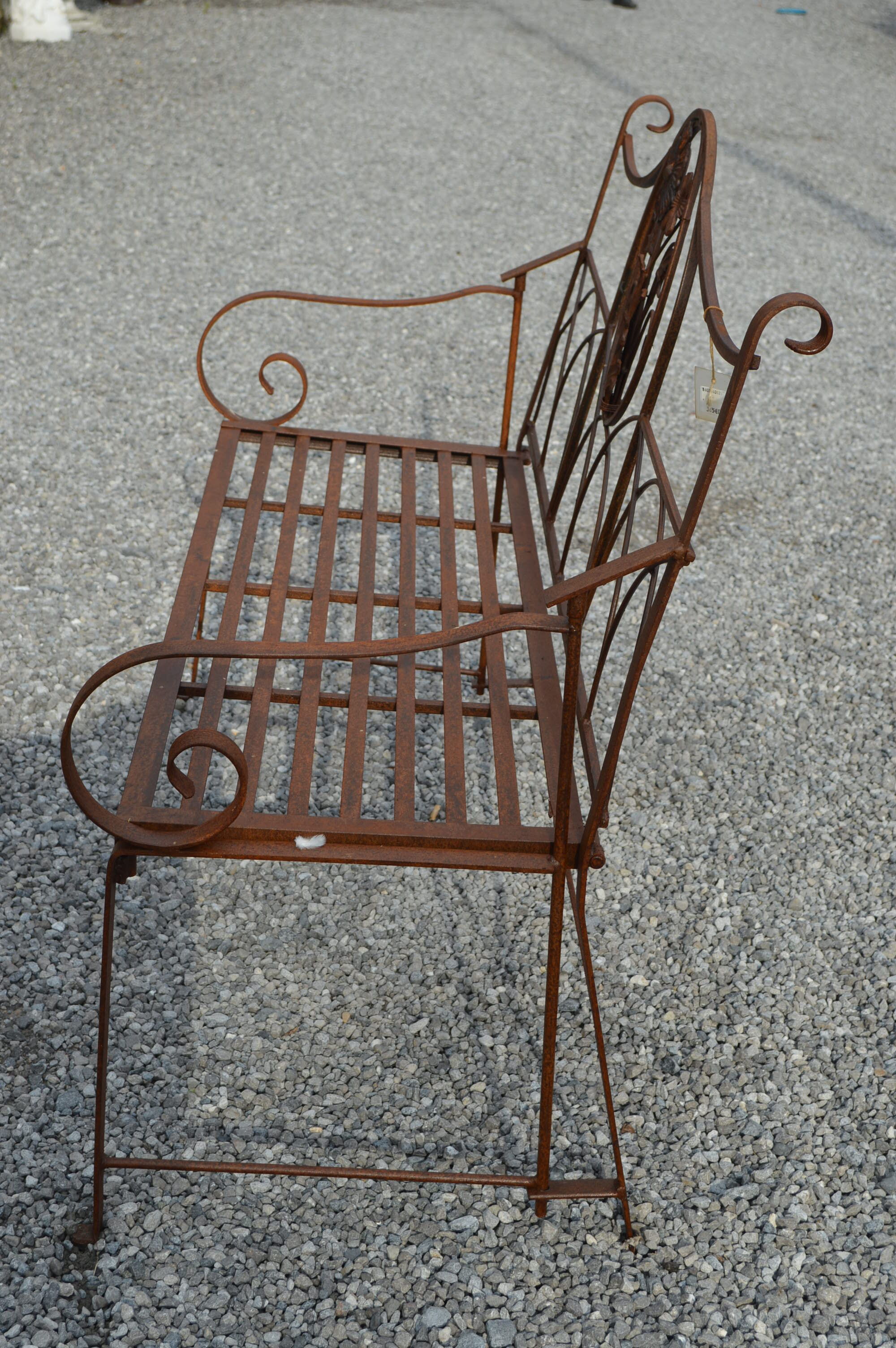 Iron with décor of flowers Garden Bench