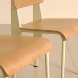 Set of 4 cream "Standard" chairs by Jean Prouvé for Vitra 00's