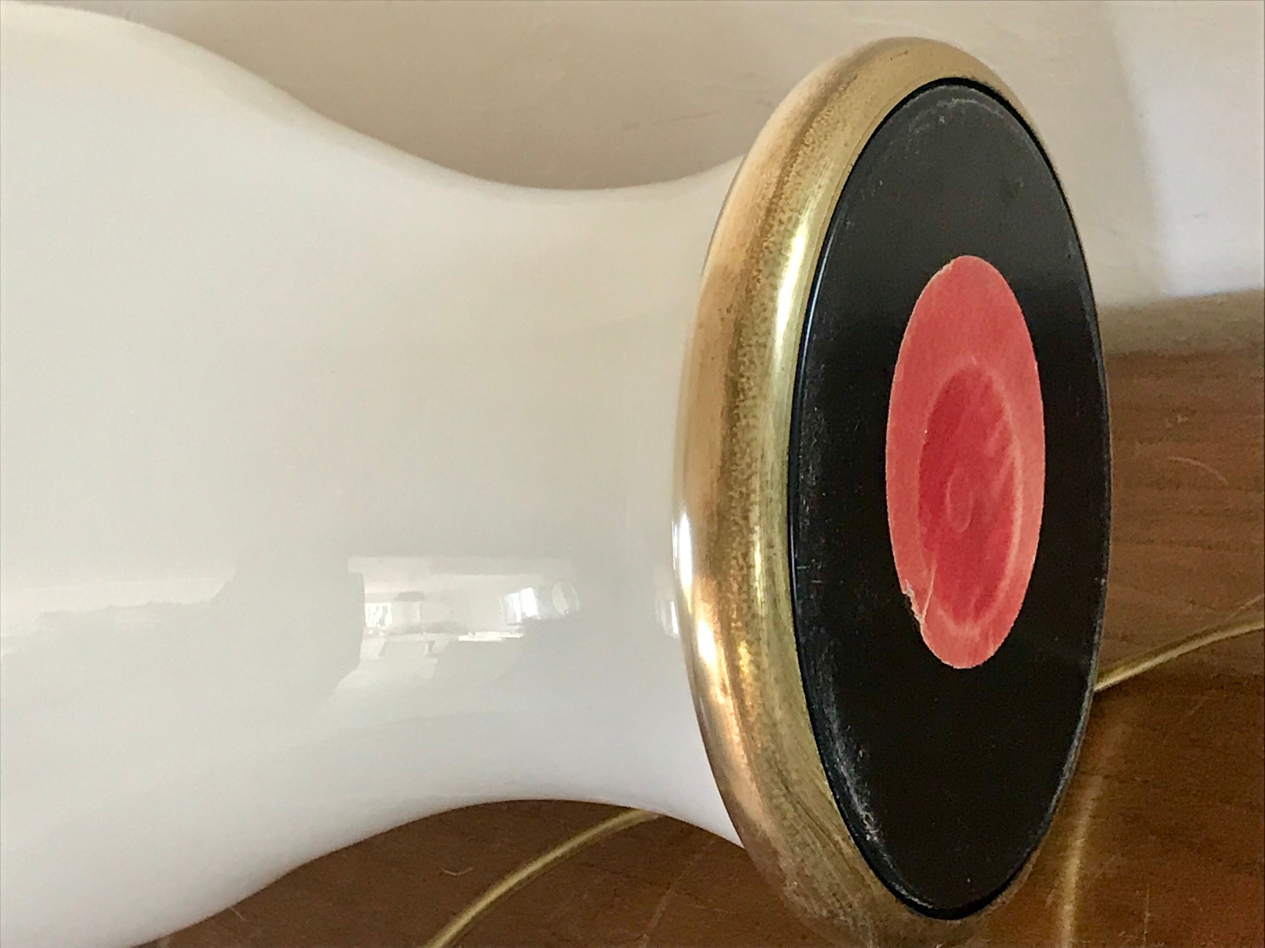 Vintage opaline lamp and brass 50 cm