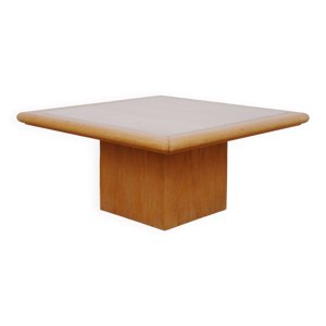 table bois et travertin