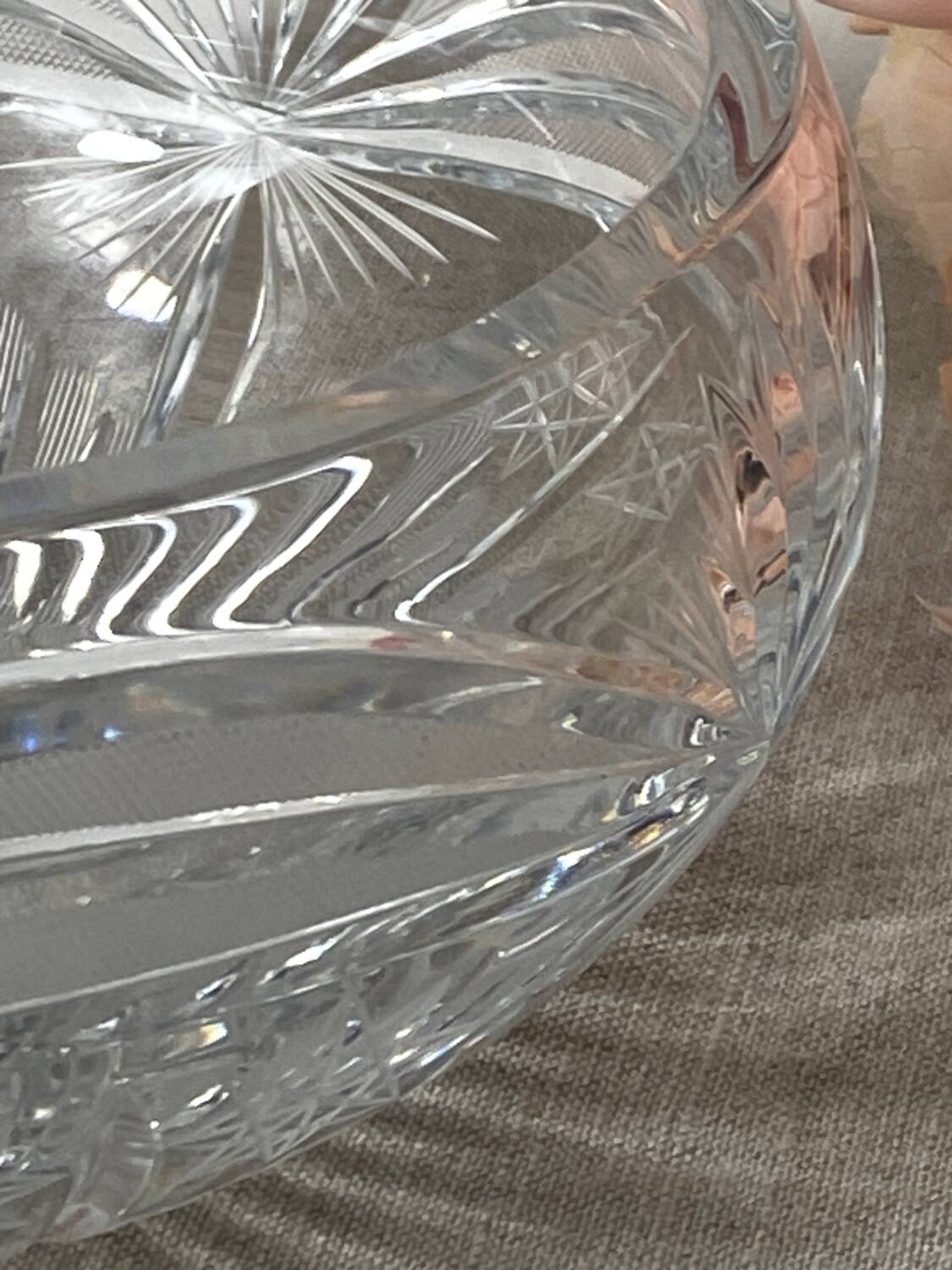 Cut crystal salad bowl