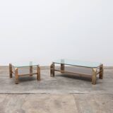Ensemble de tables basses 23 carats plaqué or par Belgo Chrome 1960