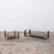 Set of 23-carat gold-plated coffee tables by Belgo Chrome 1960