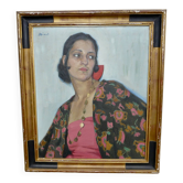 Portrait de gitane de Alice Rose Laure Binet - Tableau art déco