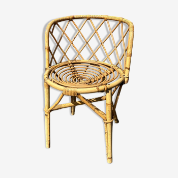 Vintage children's rattan armchair