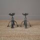Pair of wrought iron candlesticks candelabra candlesticks handcrafted brutalist folk art